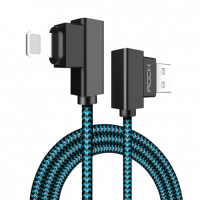 Кабель Rock Dual End L-Shape Lightning Cable 200см Синий