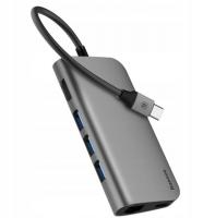 Хаб Baseus Almighty Hub (USB 3.0, HDMI, card-reader rj45) ACBOOK2-0G, серый