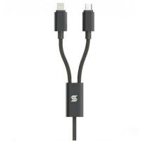 Кабель Rock Space 2 in 1 Charging Cable with Version D Lightning+Type-C 1.2 м, черный