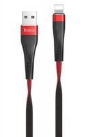 USB дата-кабель HOCO U39 Slender Lightning (1.2 м) Red и Black