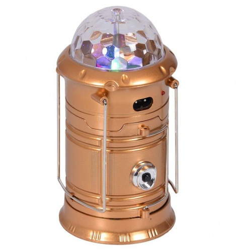 Складной кемпинговый фонарь с диско-шаром 4 в 1 (Золотой)