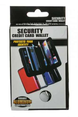 Кейс для кредитных карт Антивор Security Credit Card Wallet, темно-серый металлик