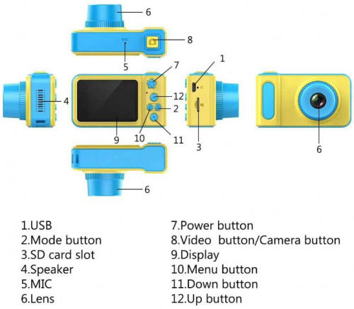 Цифровая камера фотоаппарат для детей Kids Camera, розовый