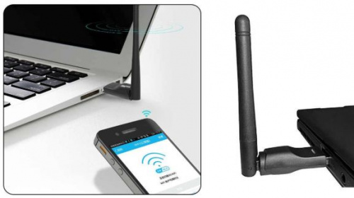 Беспроводной Wi-Fi USB адаптер с мини-антенной Wireless 802.11b/g/n, 300 Мбит/с