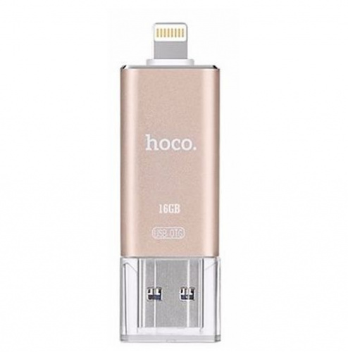 Флешка HOCO UD2 16GB для Apple iPhone, iPad (Lightning), золотой