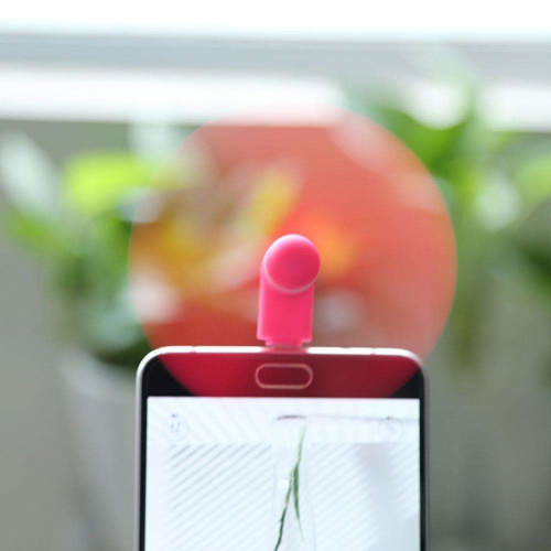 Мини вентилятор для телефона micro USB, розовый
